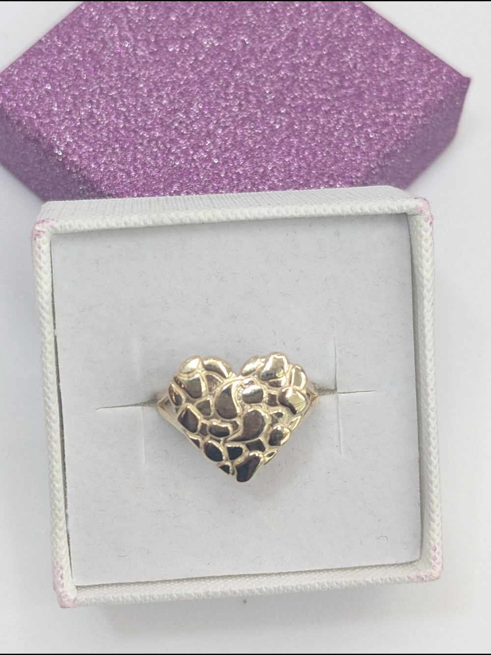 10kt Real Gold Women's Heart Nugget Ring size 9